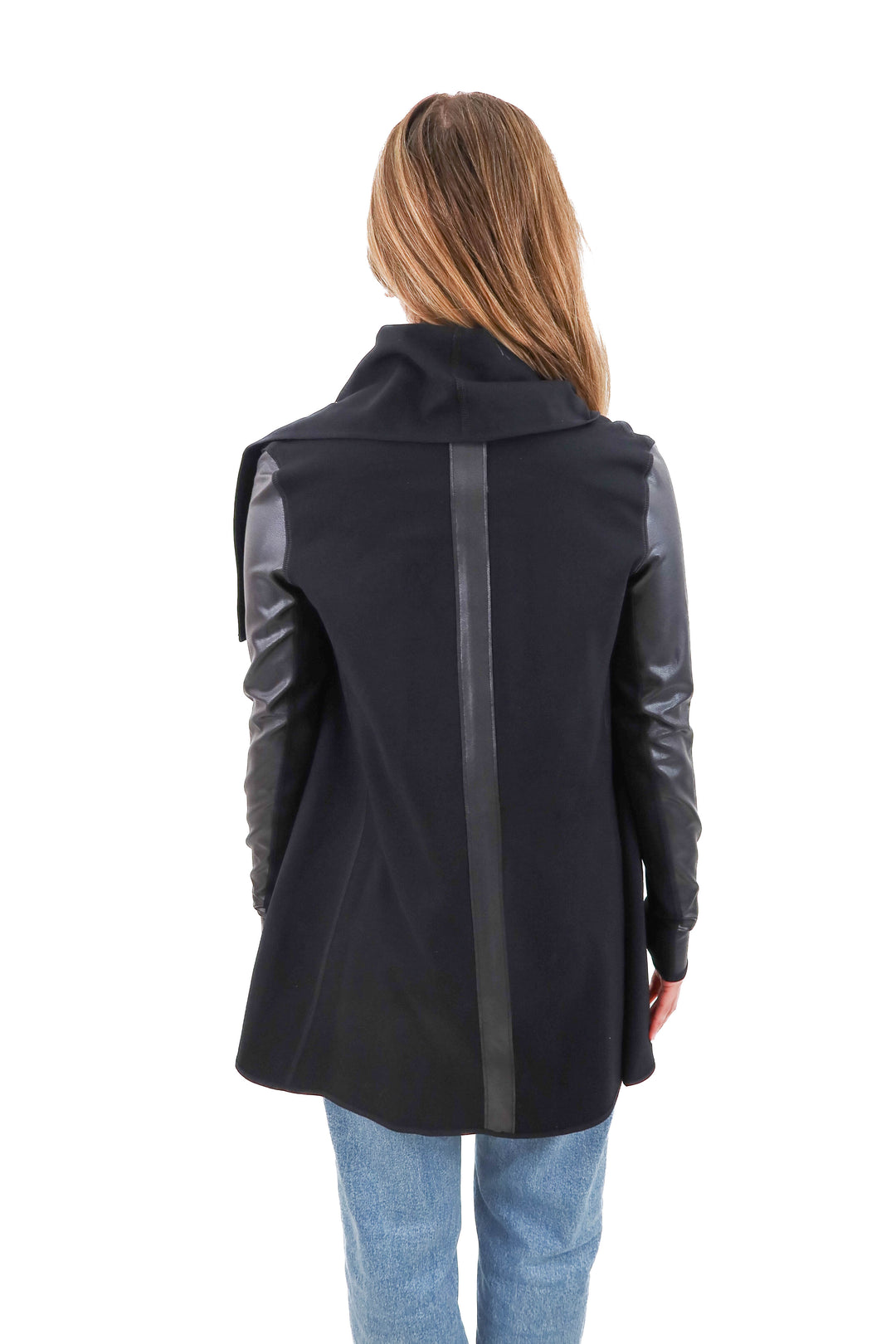spanx black and vegan leather jacket (xs)