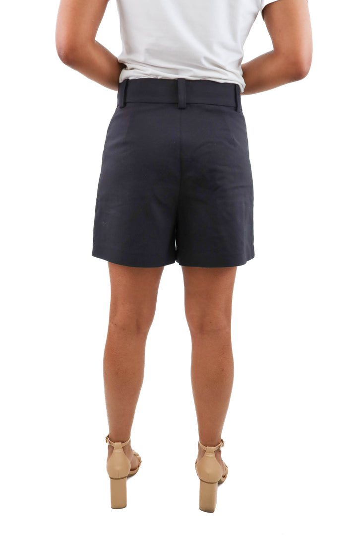 zara black trouser shorts (s)