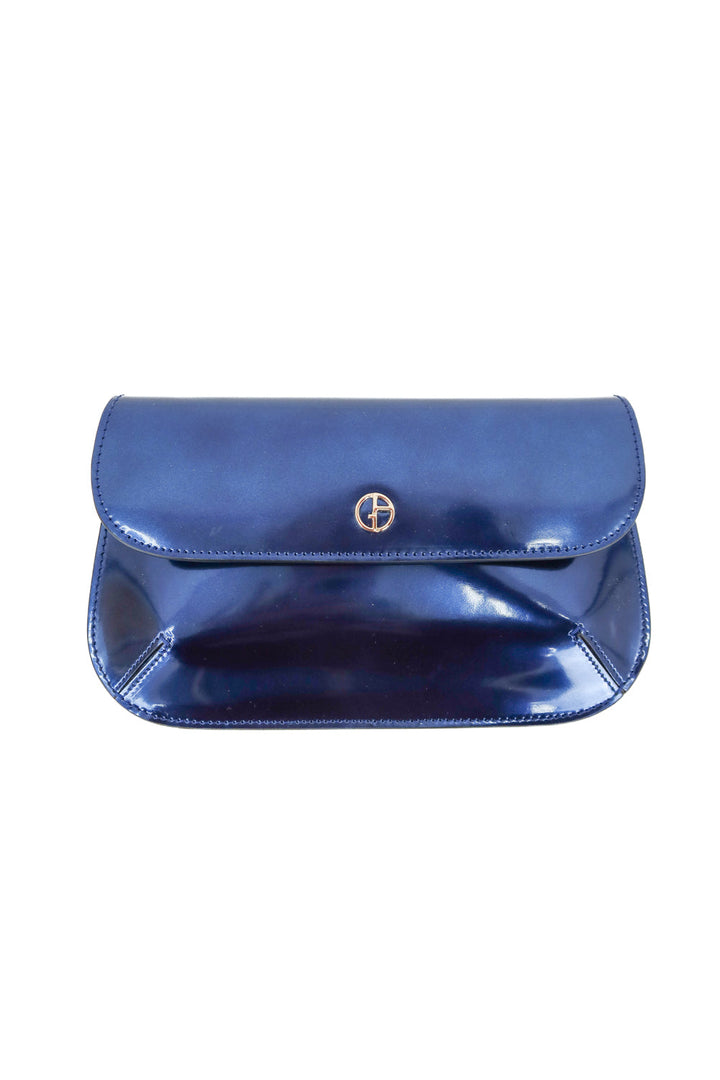 AUCTION giorgio armani blue metallic clutch- ends 11/11 at 8 pm CT