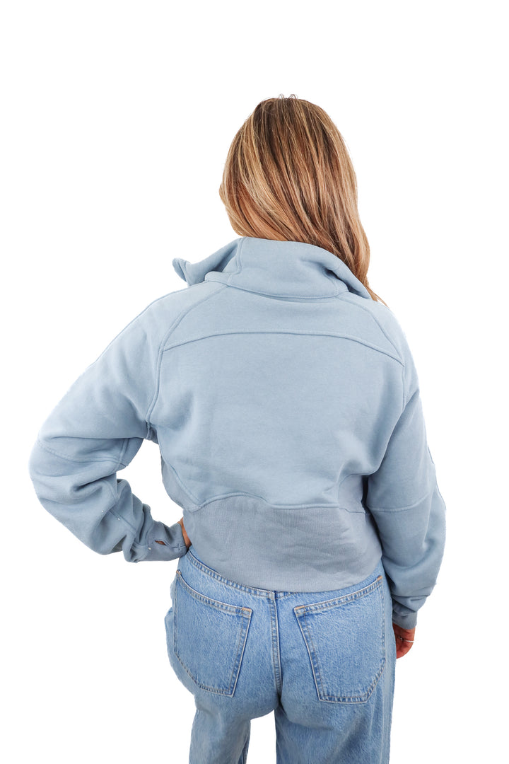 acta blue quarter zip (s/m; retail $70)
