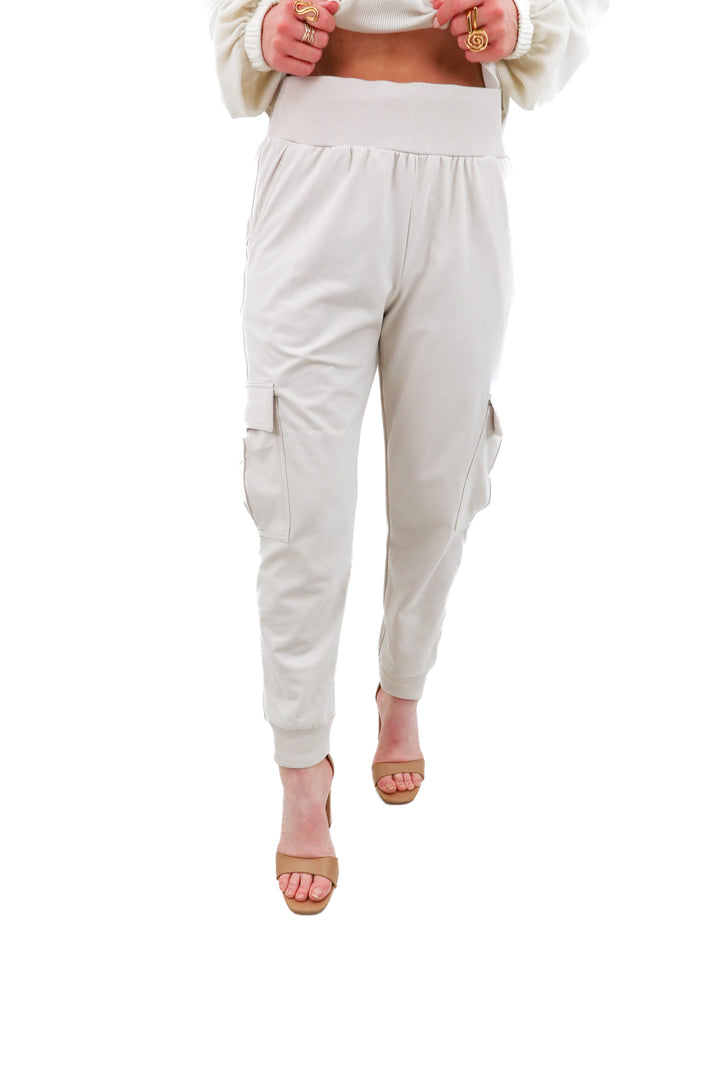 sincerely jules cream suede joggers (l)