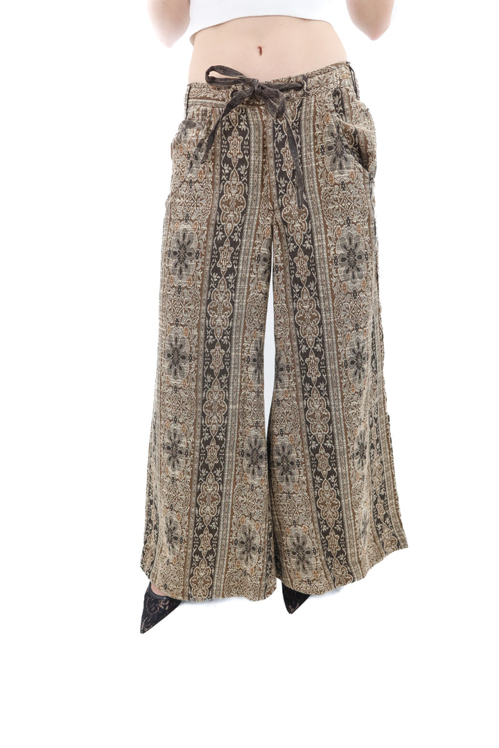 free people brown printed pants nwt (4; retail $198)