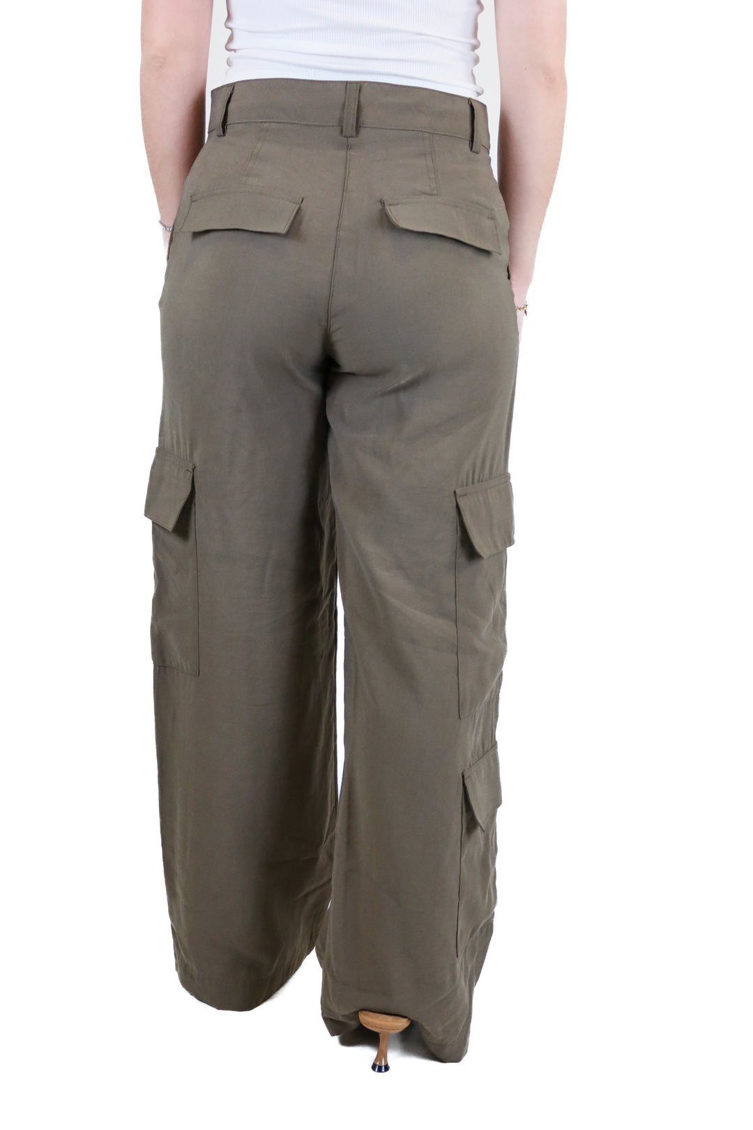 Army Green Wide Leg Cargo Pants NWT (4)