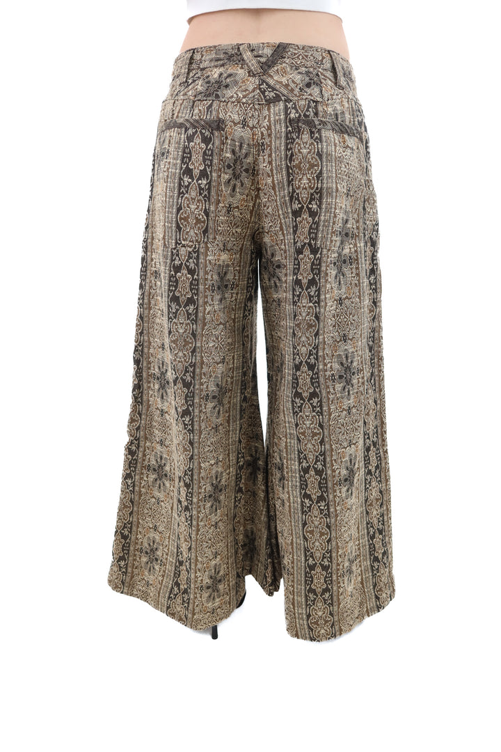 free people brown printed pants nwt (4; retail $198)