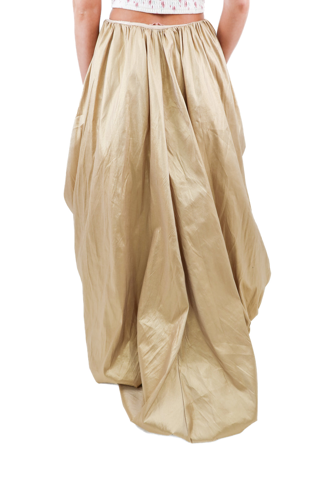 show me your mumu metallic gold tatum taffeta skirt NWT (S; retail $298)