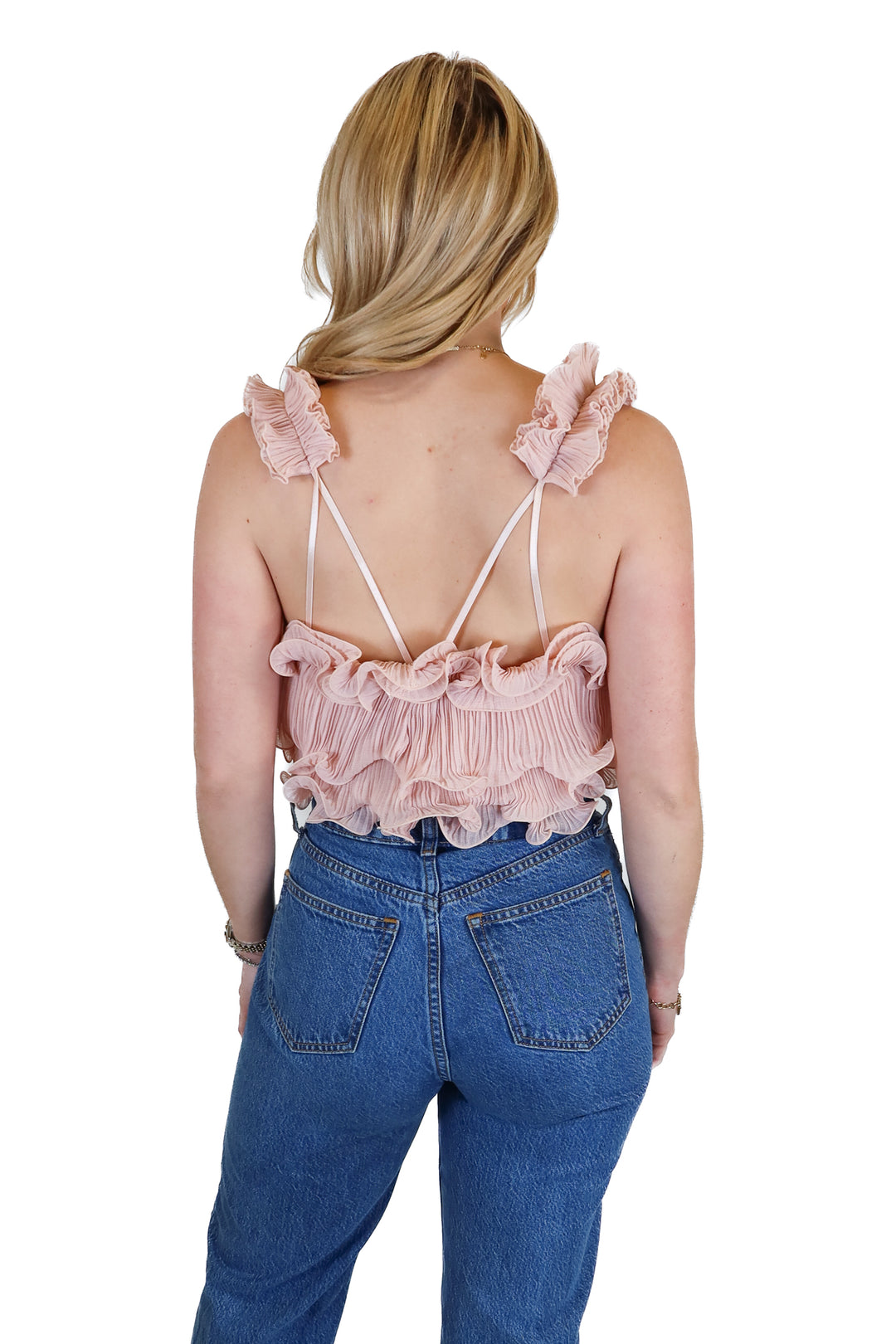 intimately free people blush pink frilly bodysuit (XS)