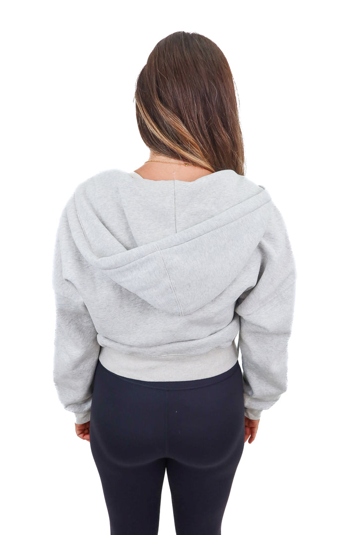 abercrombie & fitch grey zip up (s; retail $80)