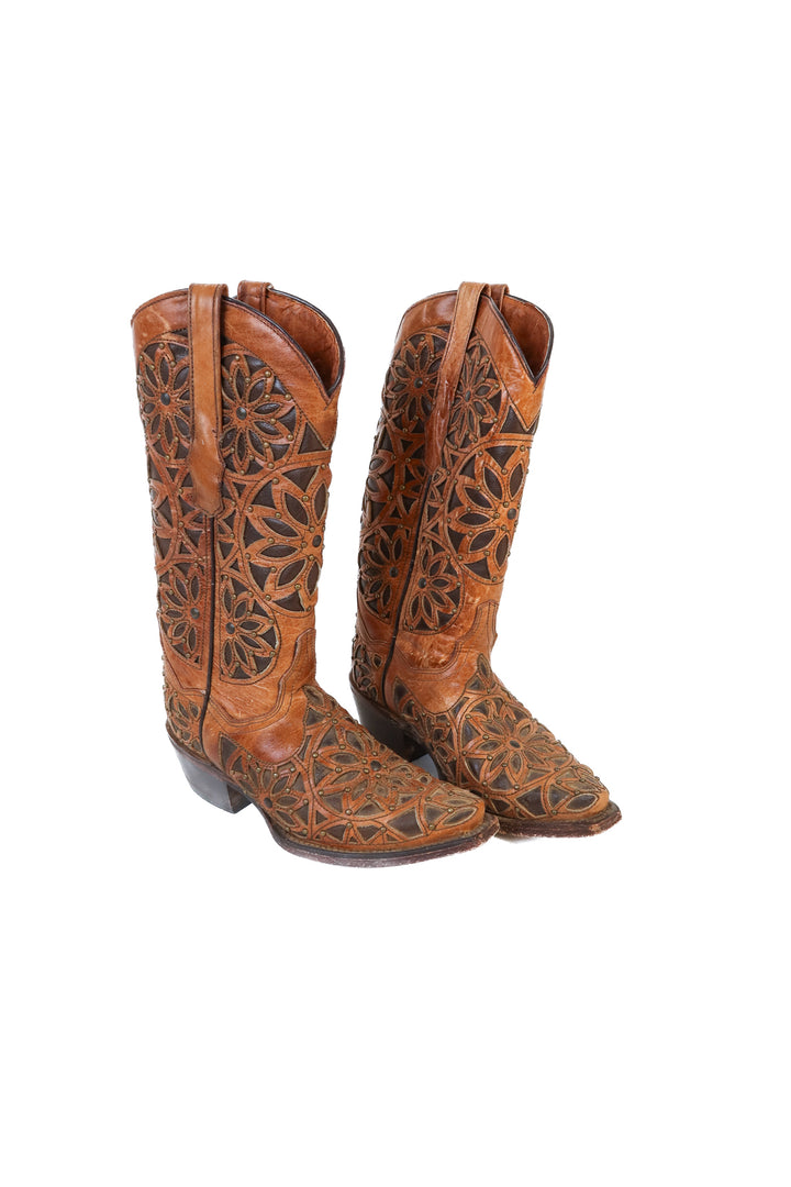Cowboy pro handmade brown cowboy boots (6.5)