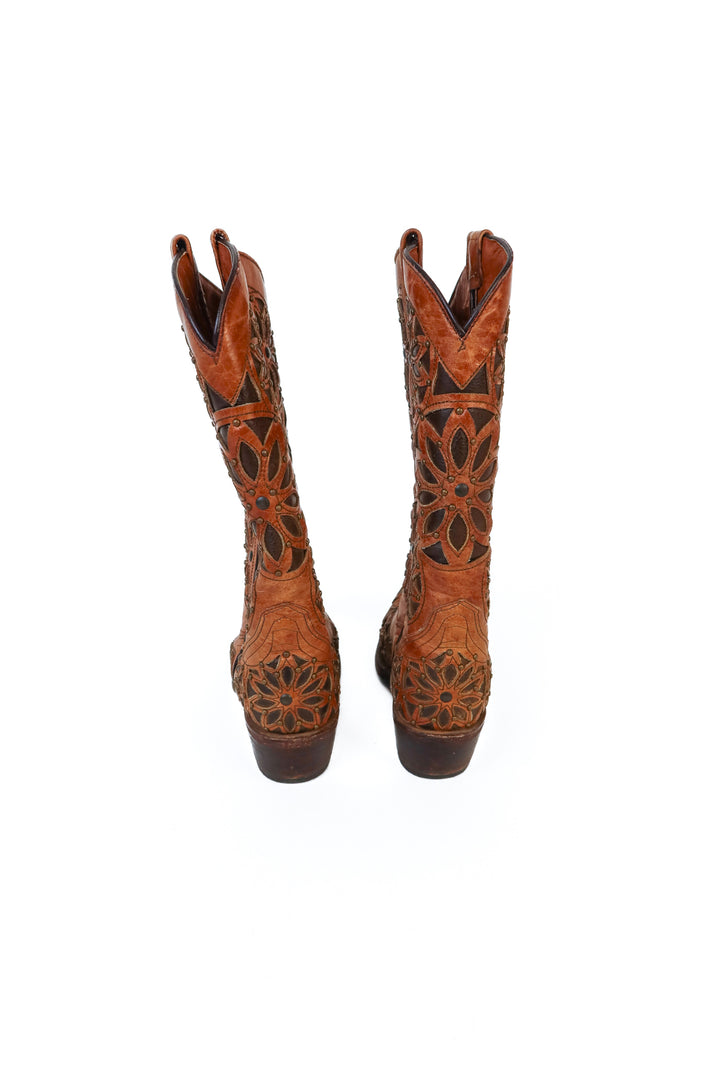 Cowboy pro handmade brown cowboy boots (6.5)