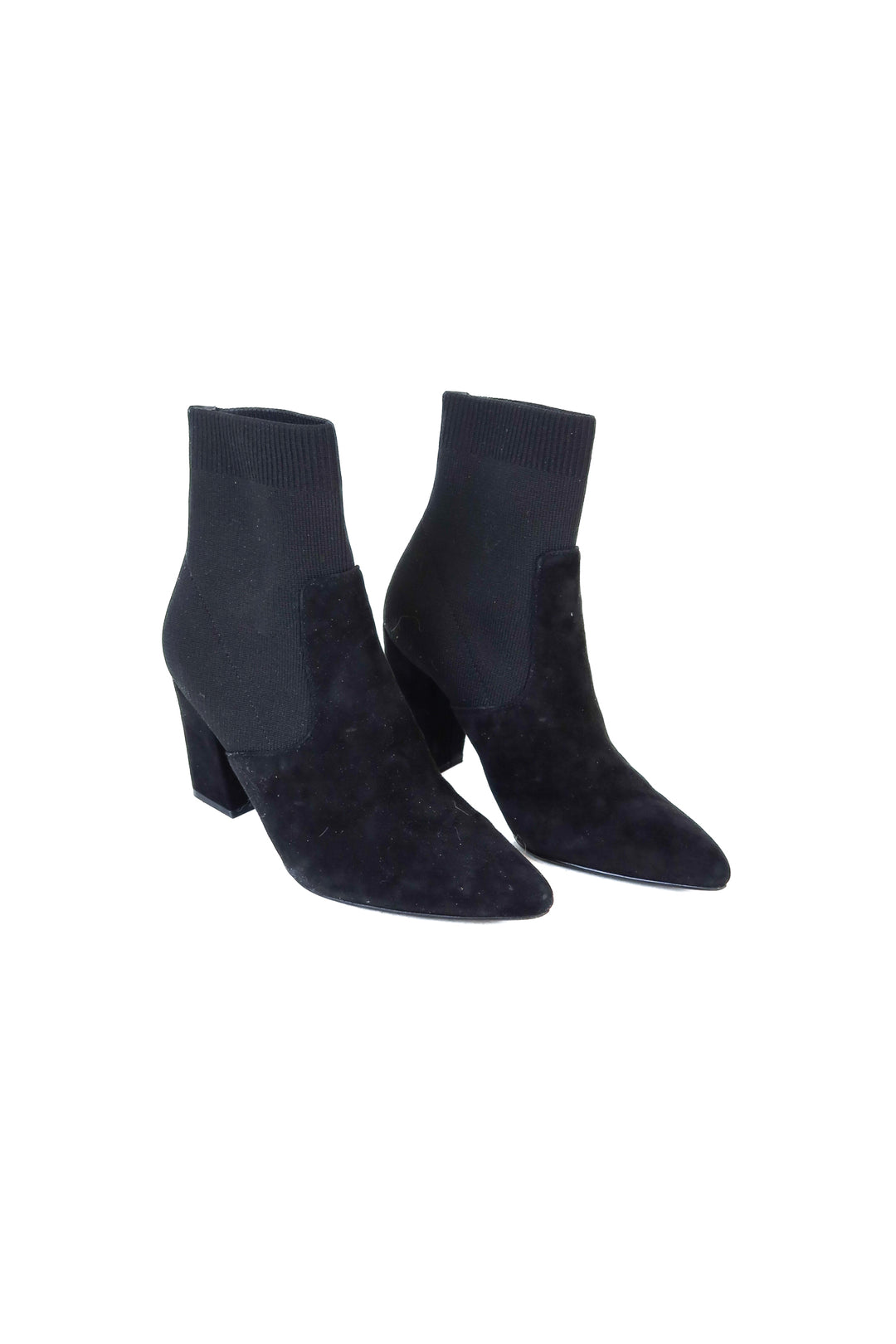 Steve Madden Black Suede & Knit Booties (7)