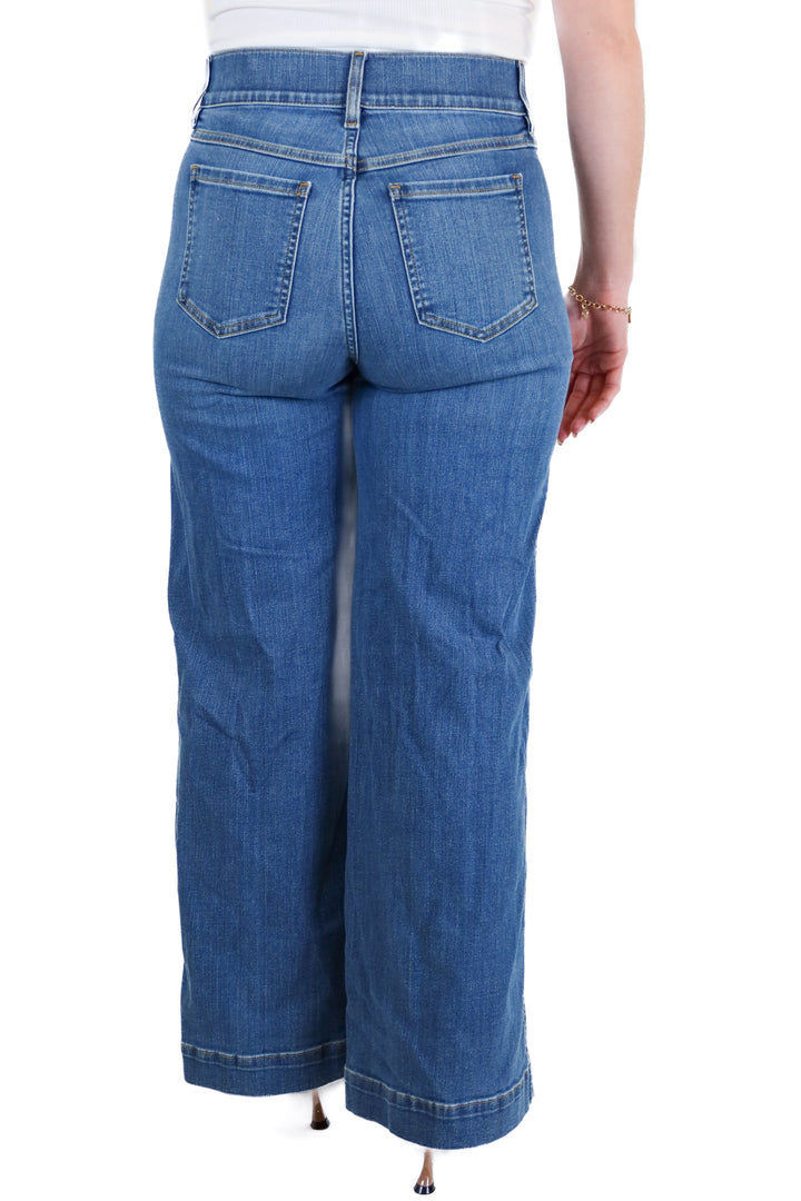 Spanx Wide Leg Seamed Blue Jeans (S)