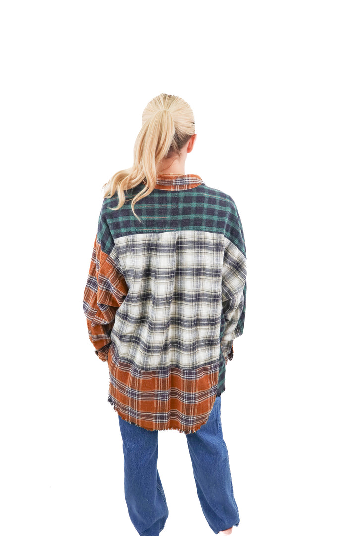 urban outfitters color block flannel NWT (s; retail $69)