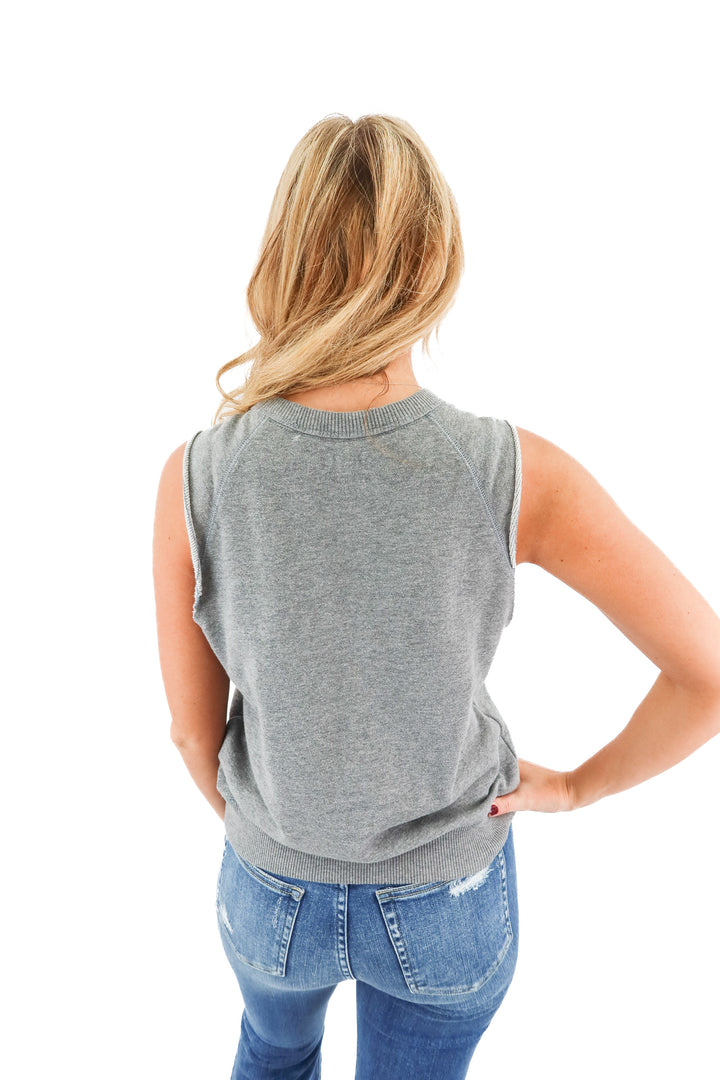 aerie grey sleeveless lounge top (s)