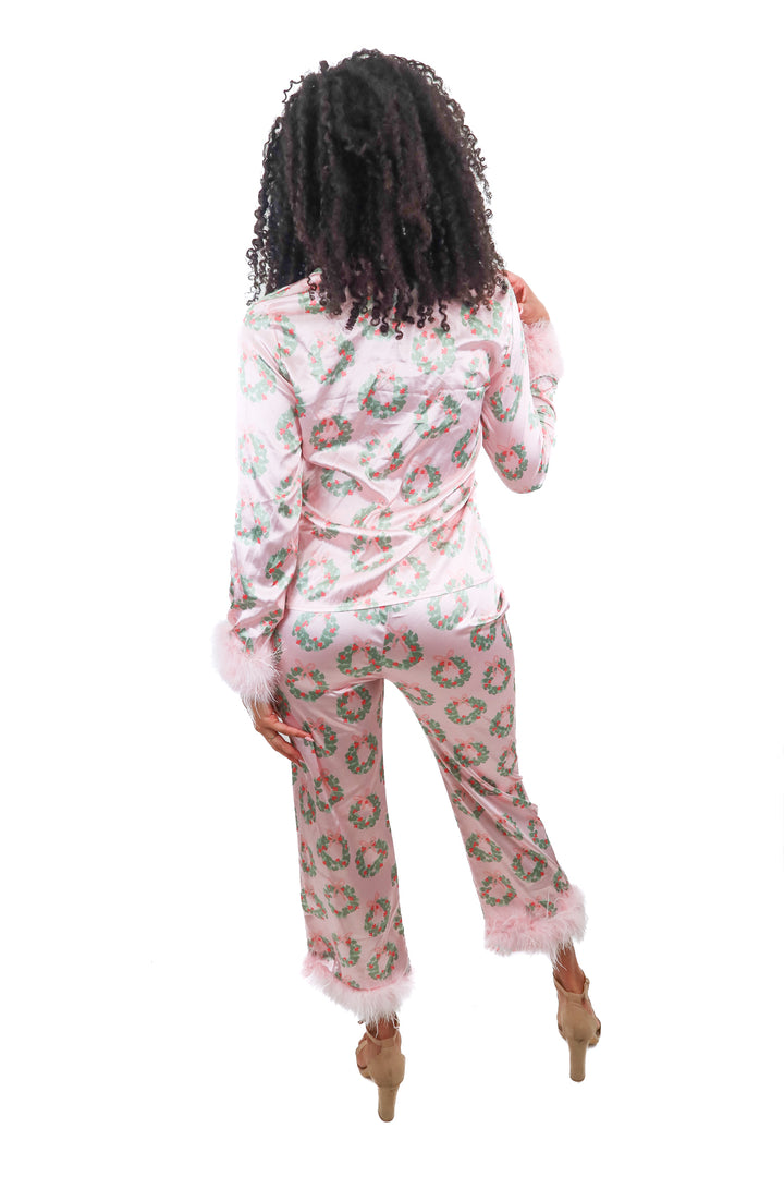ivy city pink christmas pjs NWT (xs)