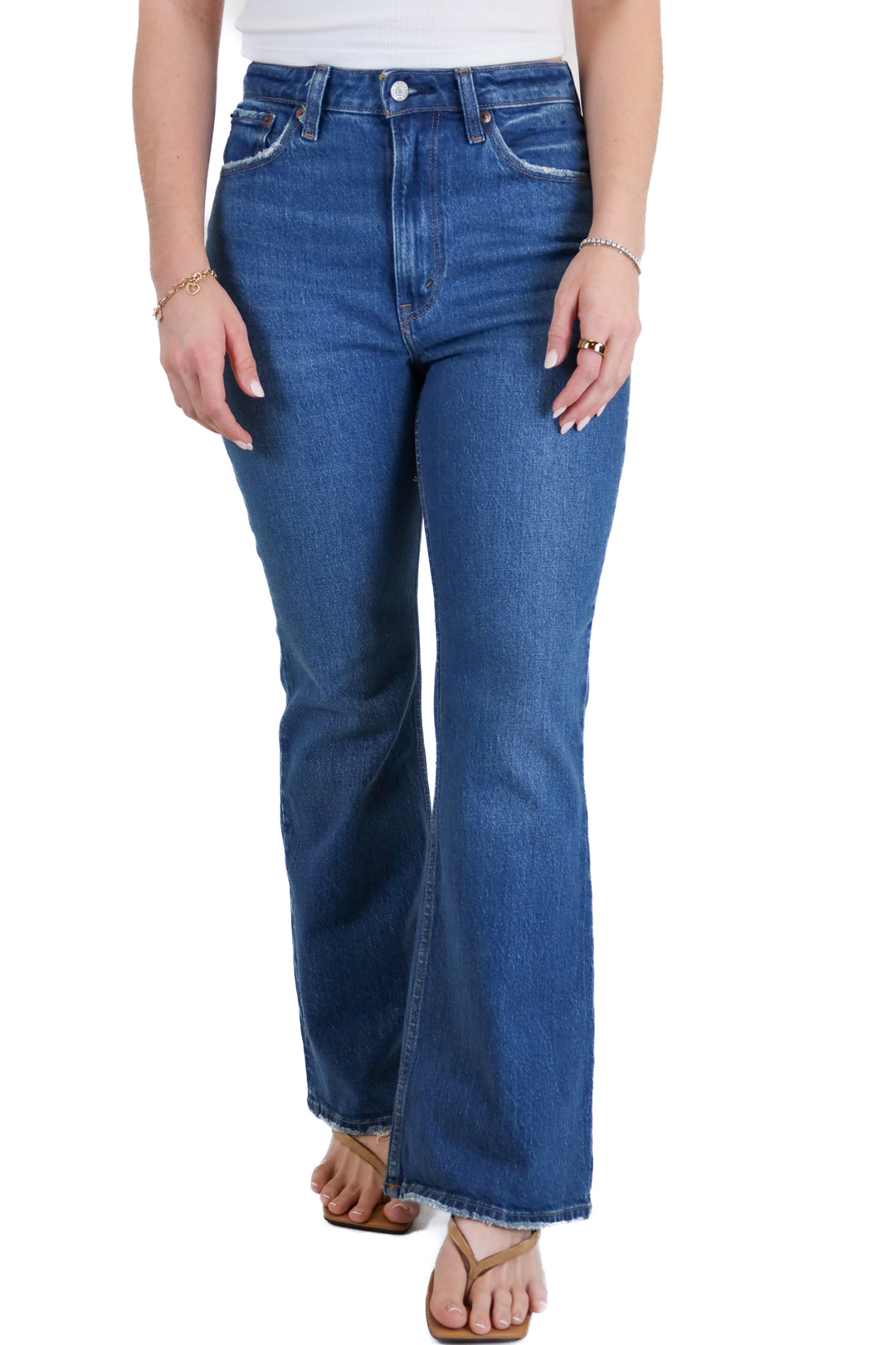 Abercrombie Curve Love High Rise Vintage Flare Blue Jeans NWT; (26; Retail $90)