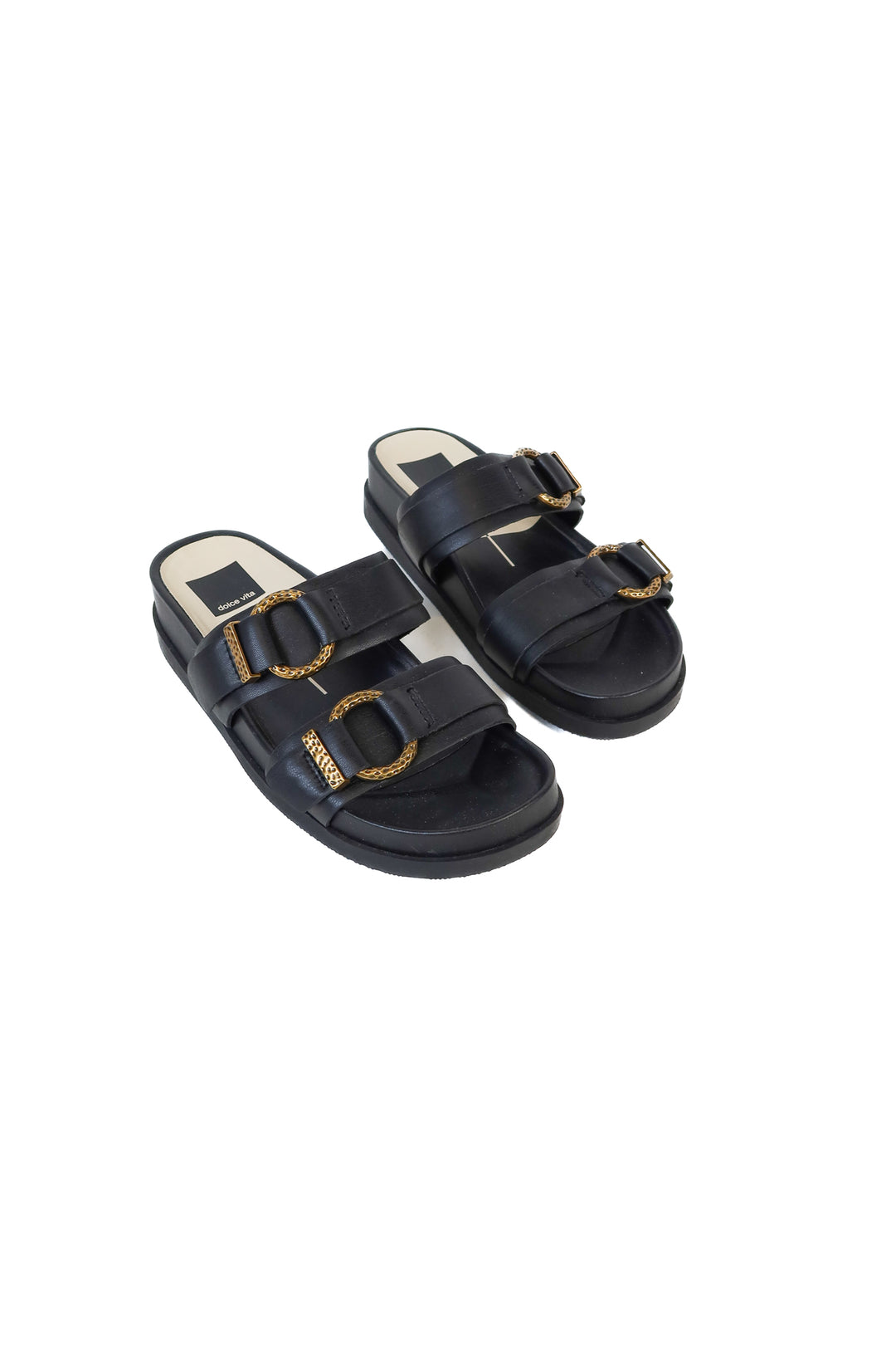 Dolce vita black sandals with gold hardware NWOT (7)