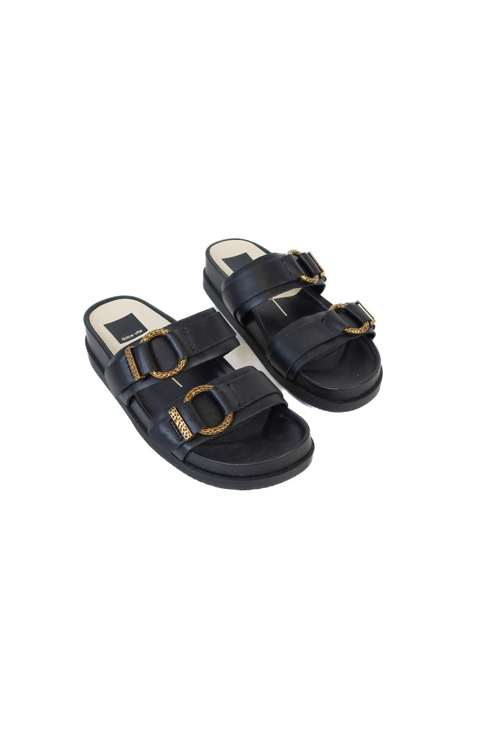 Dolce vita black sandals with gold hardware NWOT (7)
