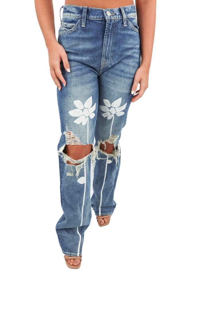 7 for all mankind painted floral jeans (26; retail $111)