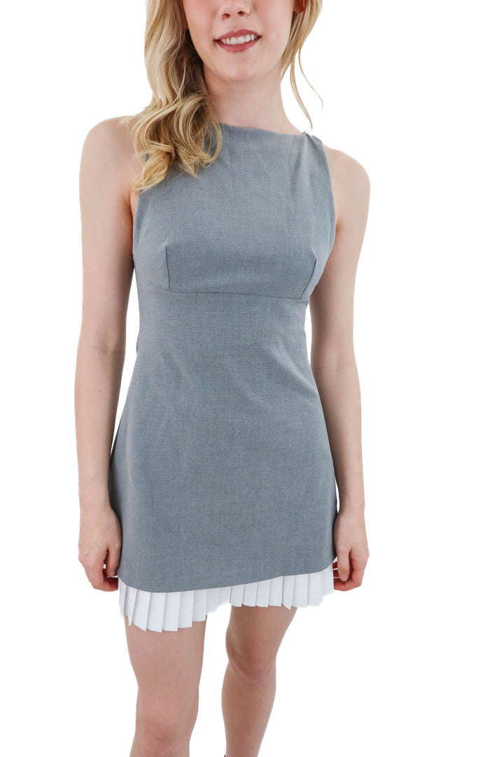 zara grey/white trim mini dress NWT (s)
