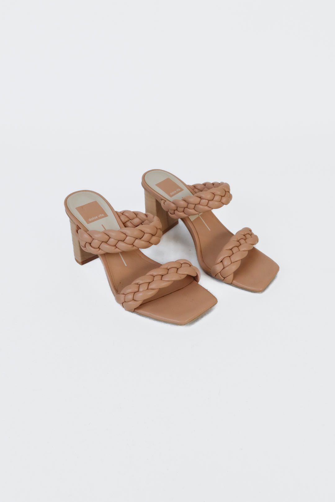 Dolce vita tan braided heels (6.5)