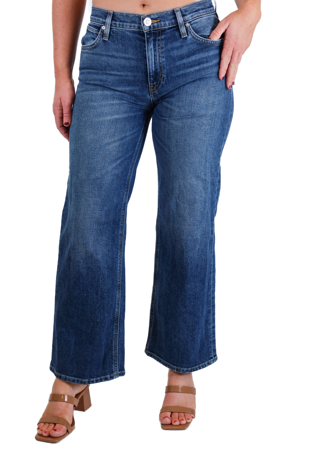 Hudson Rosie Wide Leg Blue Jeans (26)