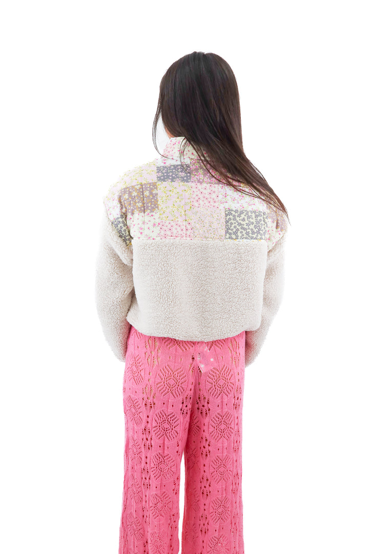 Thread & Supply floral and sherpa cropped jacket (S)