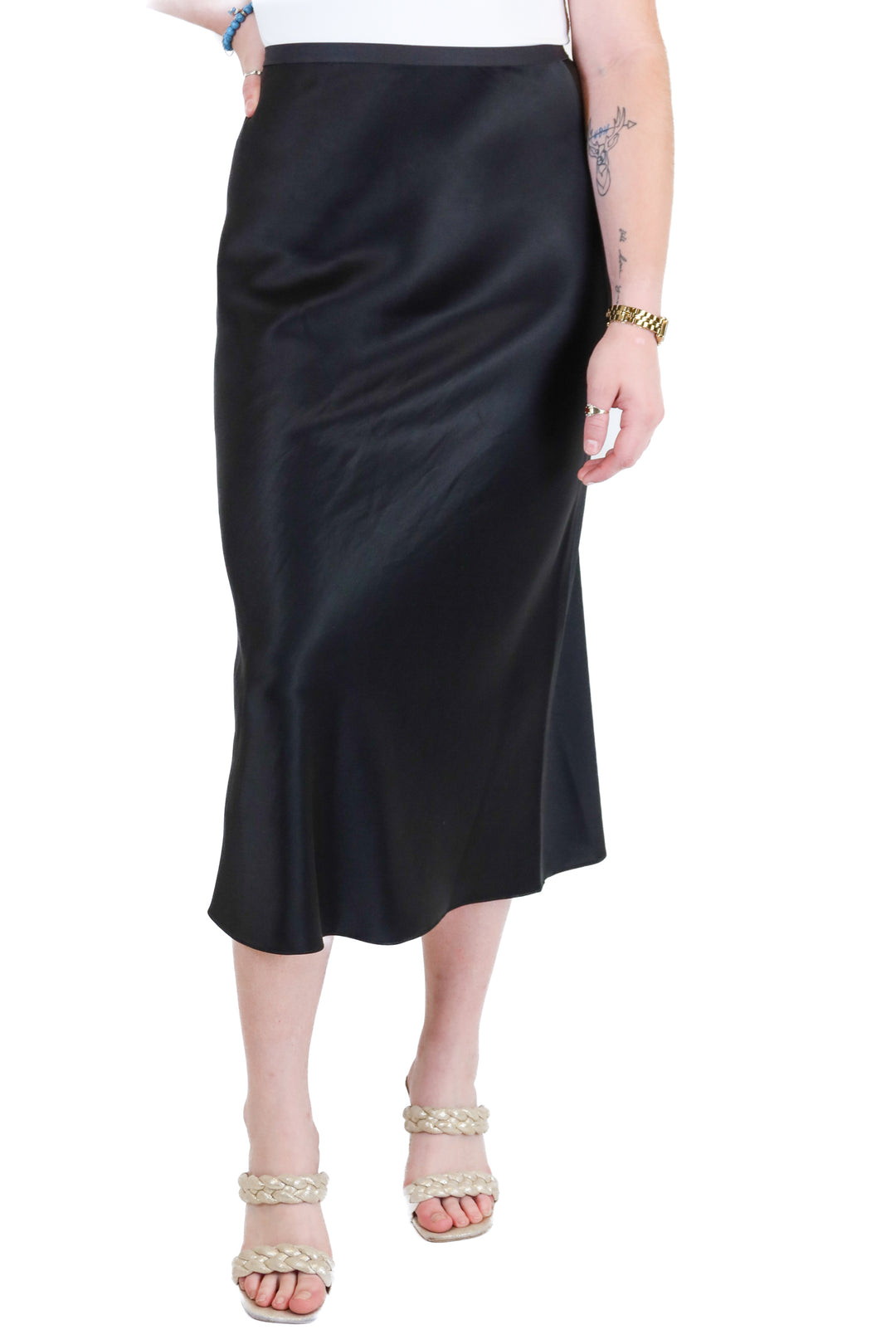 Michael Kors Black Silk Midi Skirt (S)