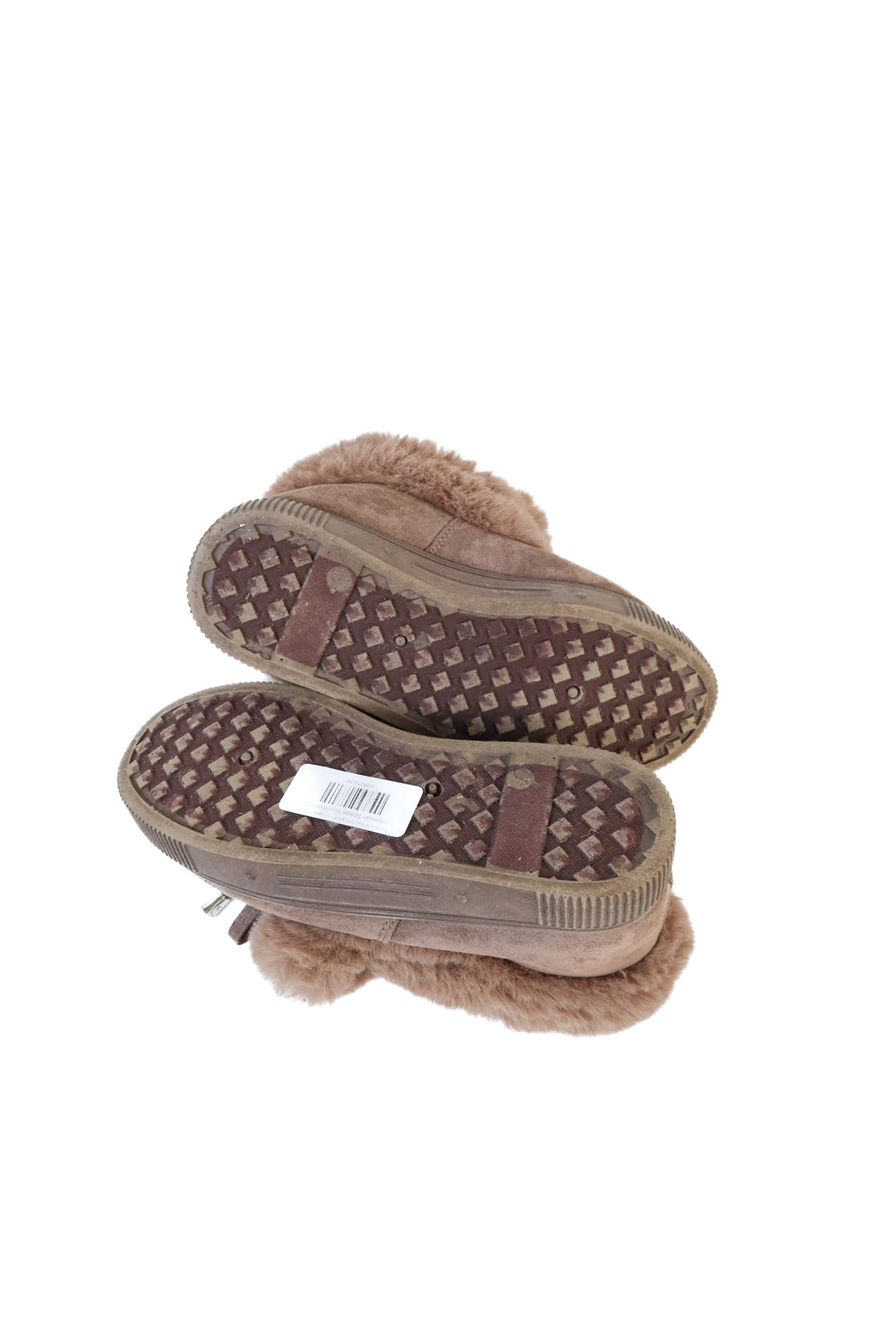 Bamboo brown furry platform slippers (37/7)