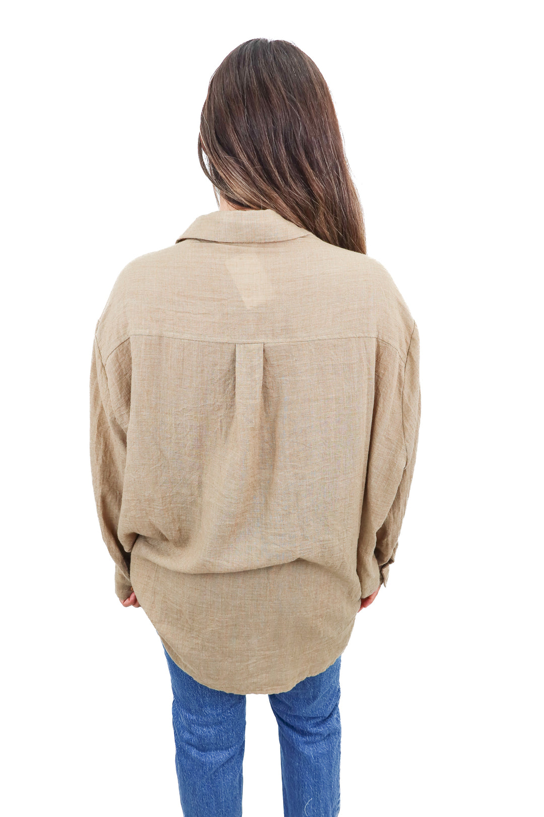 carly jean brown button up top (m)