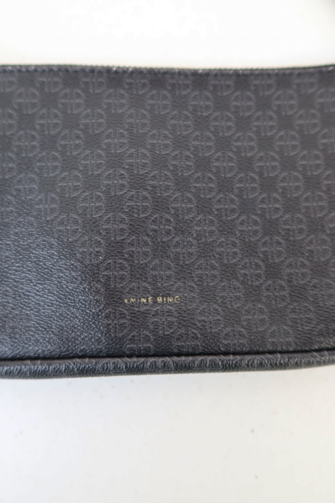 Anine Bing Black Monogram Mini Bag
