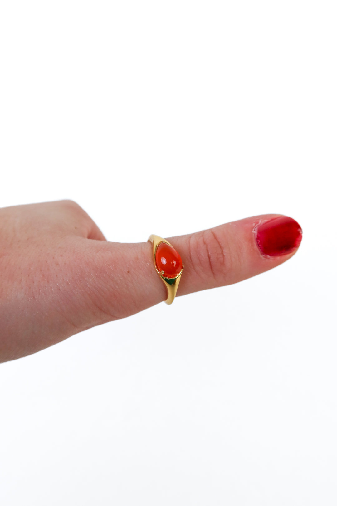 Gold/Orange Stone Ring (ring size 8)