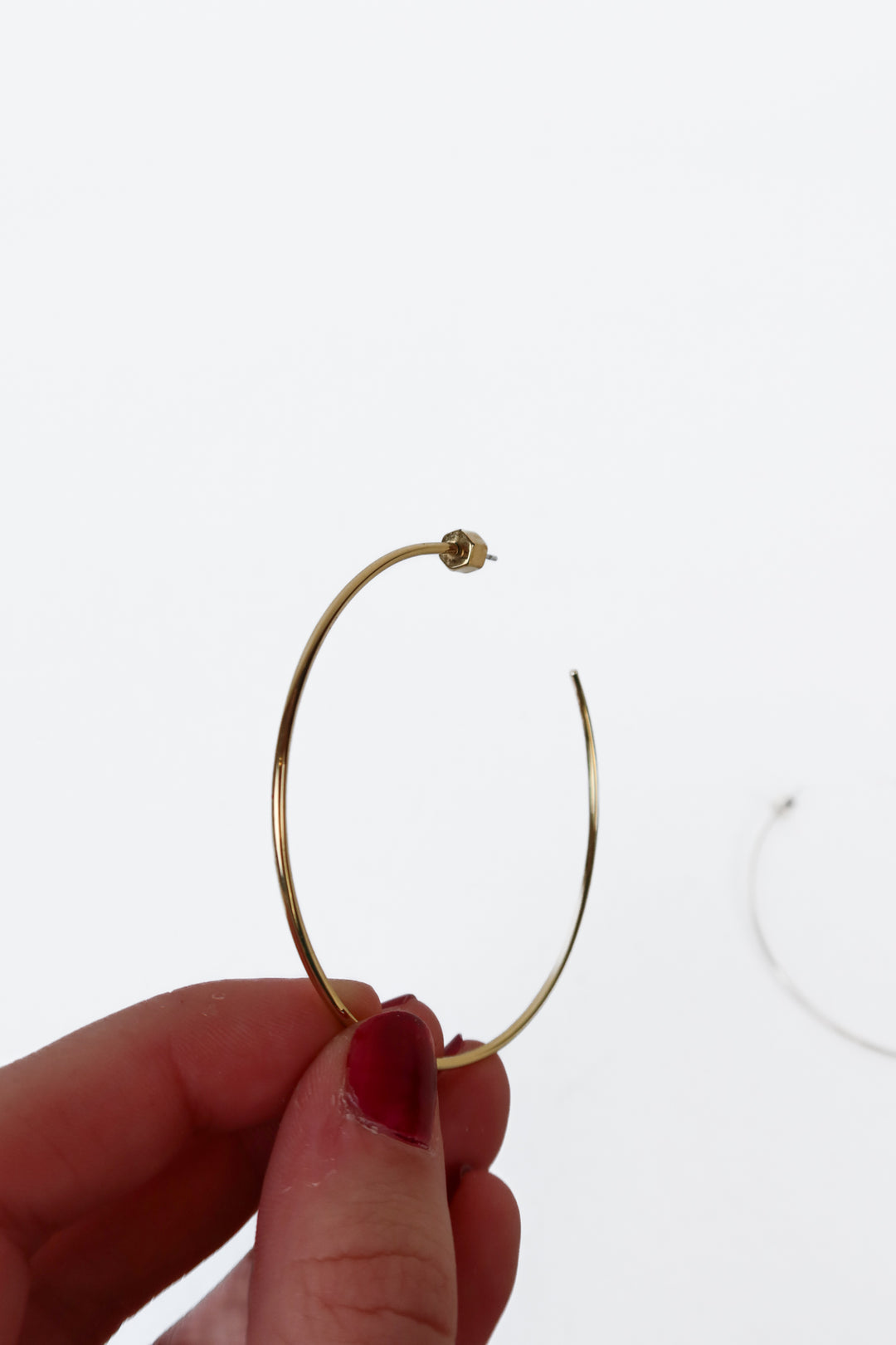 Gold Large Thin Open Hoop Earrings
