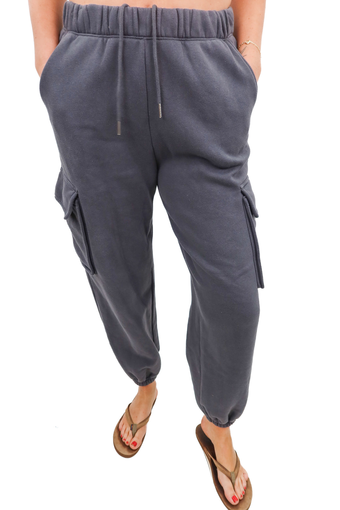 abercrombie & fitch grey cargo sweatpants (m; retail $70)