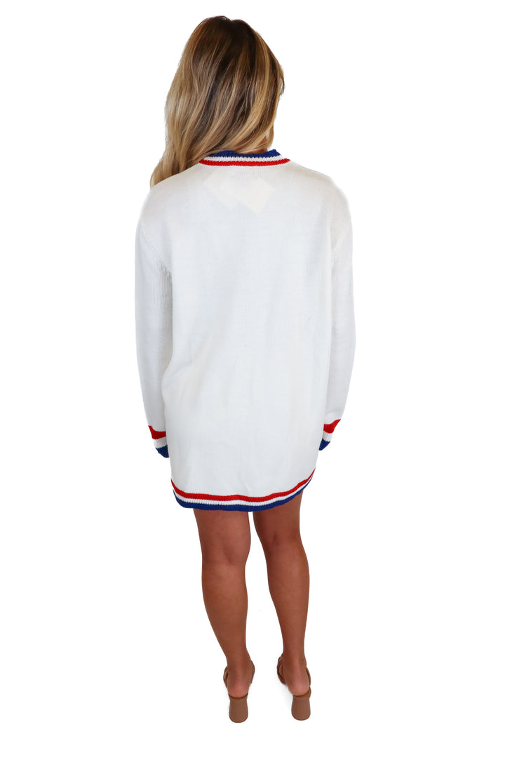 Show Me Your MUMU white/red/blue sweater skirt set NWT (S)