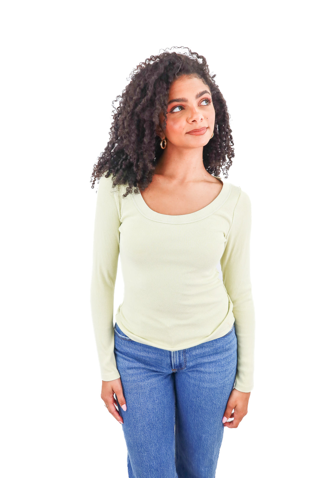 abercrombie & fitch green long sleeve top (s; retail $50)