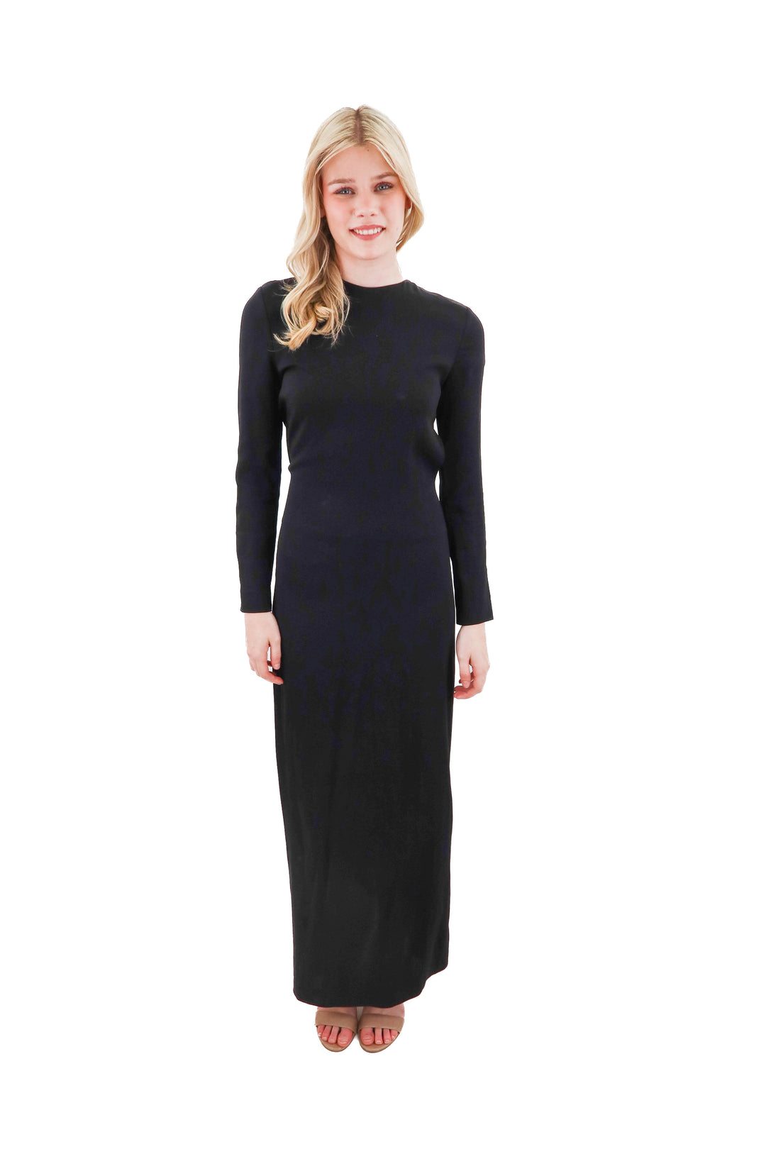 zara black long sleeve maxi dress NWT (s)