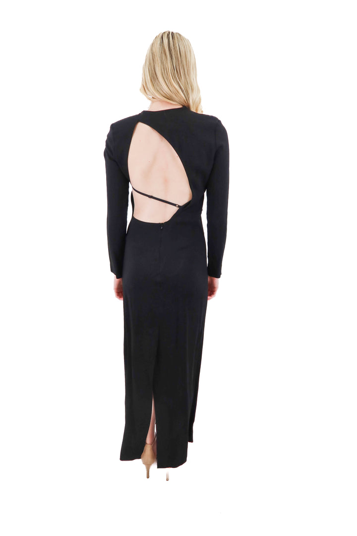 zara black long sleeve maxi dress NWT (s)