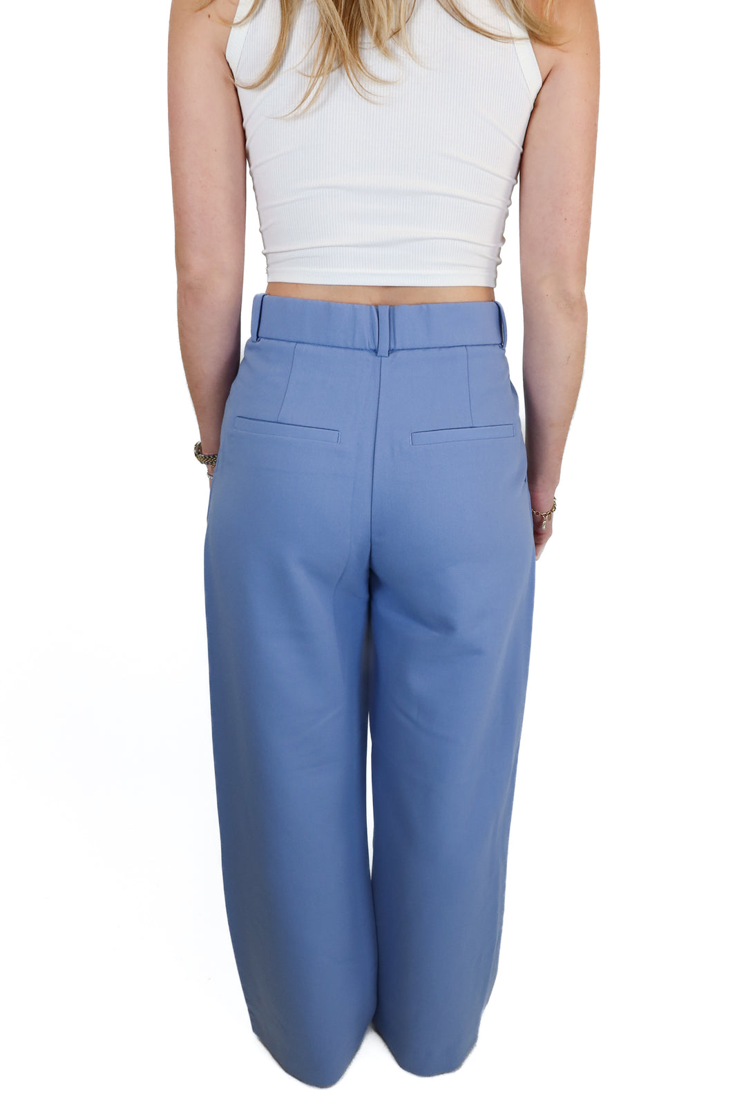 Abercrombie Blue High Rise Wide Leg Trousers NWT (27/4R; retail $85)