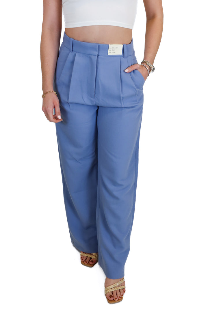 Abercrombie Blue High Rise Wide Leg Trousers NWT (27/4R; retail $85)