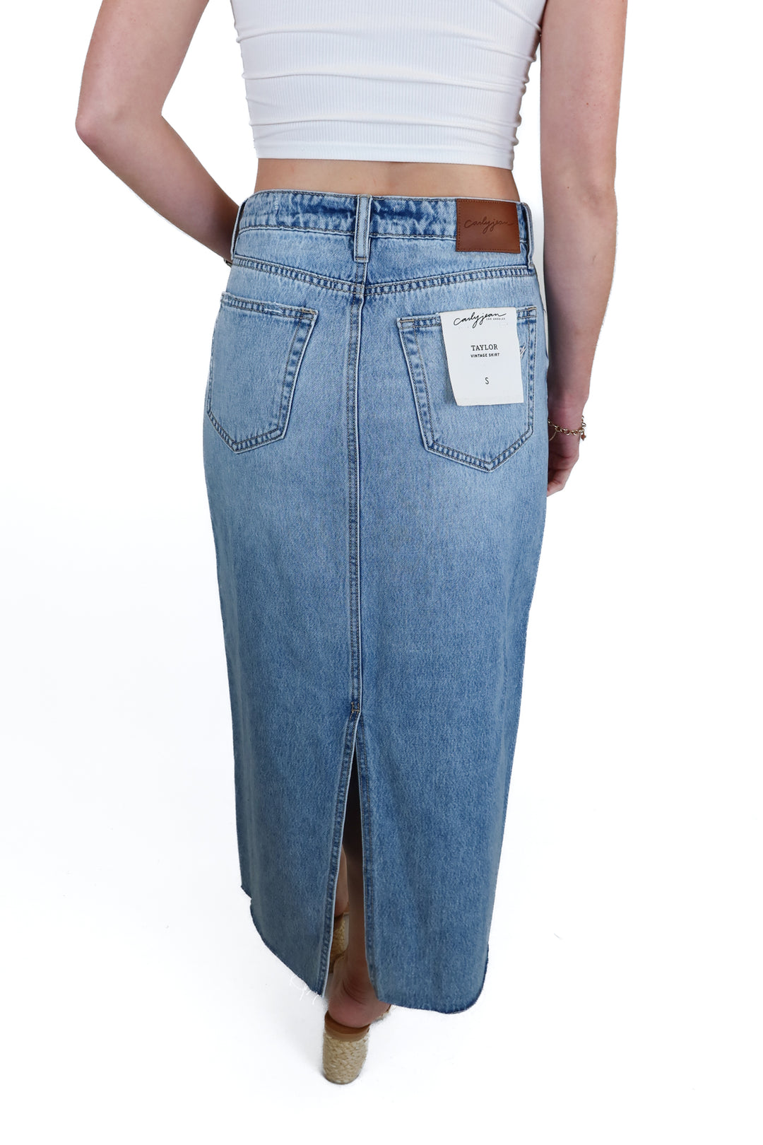 Carly Jean Denim Vintage Midi Skirt NWT (S)