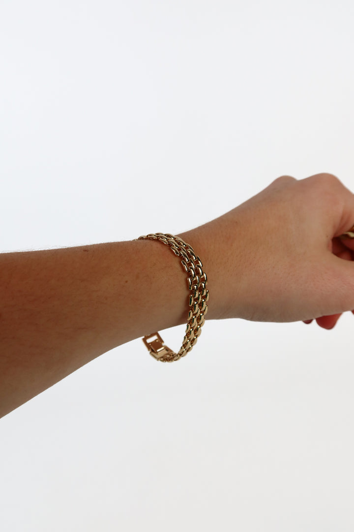 Jenny Bird Gold Penelope Interlocked Woven Bracelet (retail $218)