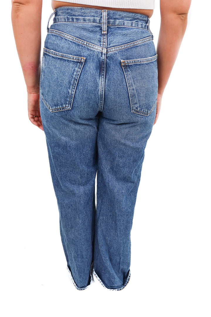 agolde medium wash wide leg jeans (fits like 29*; retail $258)