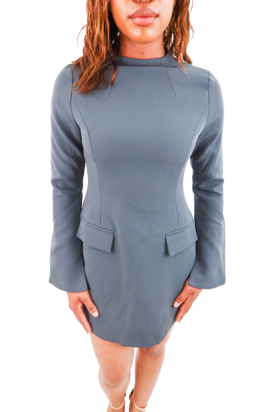 commense grey long sleeve dress NWT (s)