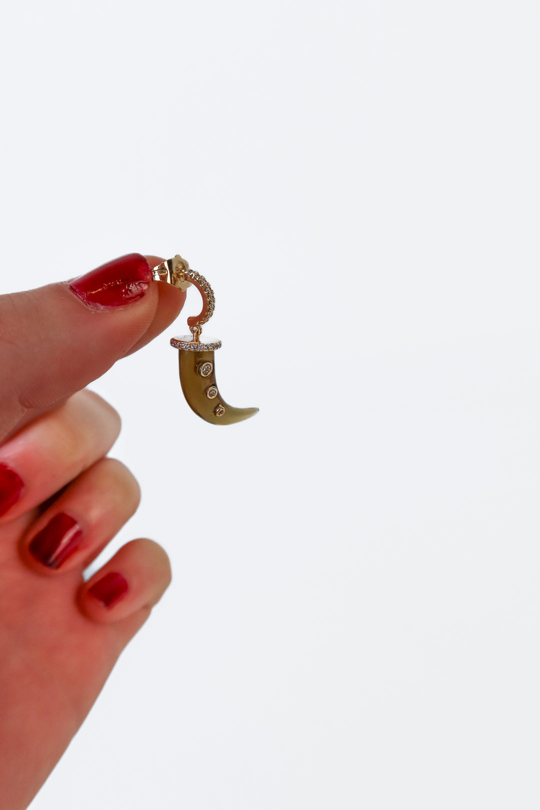 Lili Claspe Gold/Crystal/Horn Dangle Earrings