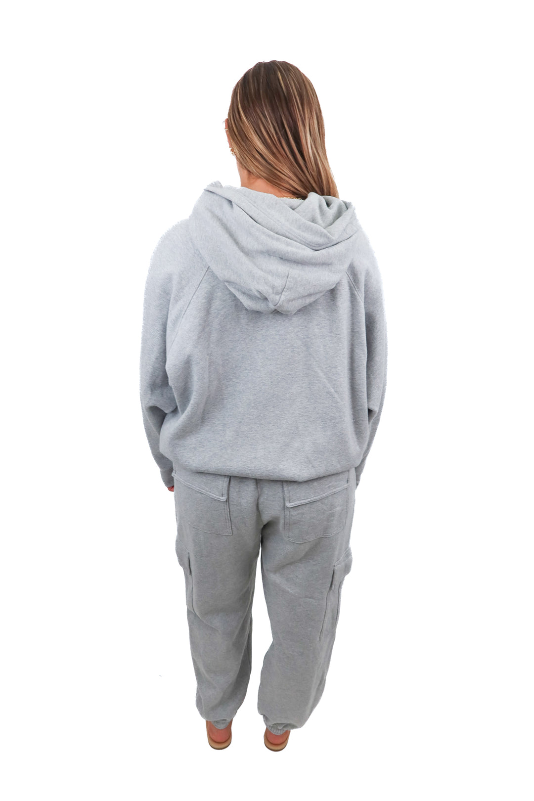 tna aritzia grey sweatfleece lounge set (m; retail $165)