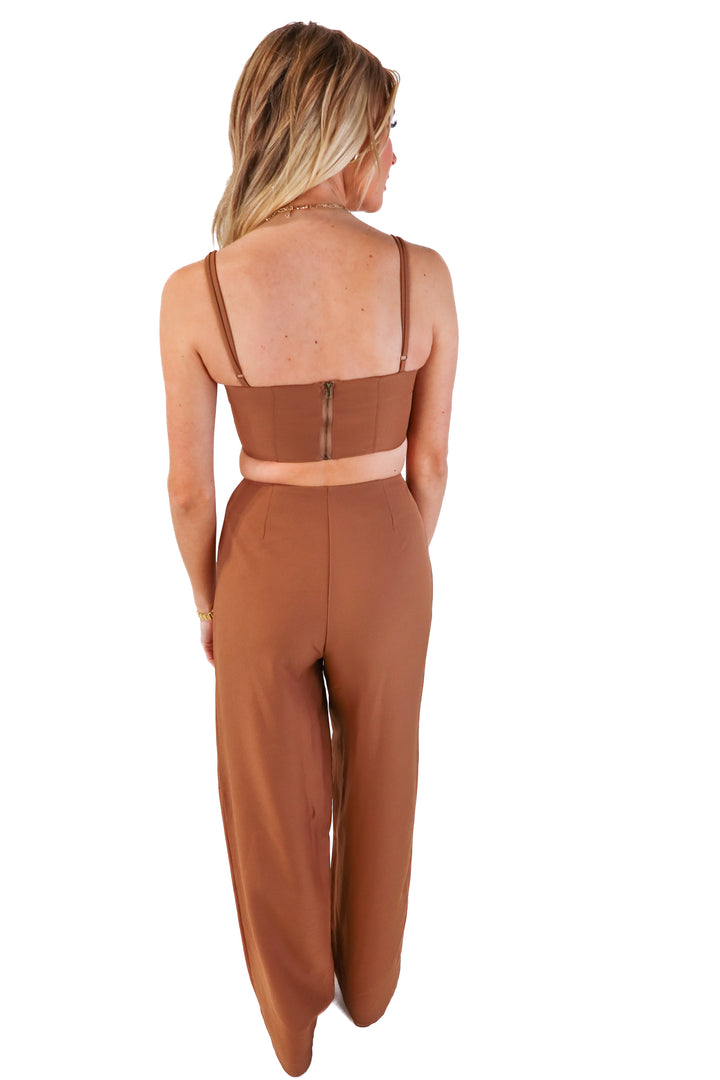 Showpo Brown Bralette and Pants Set (0)