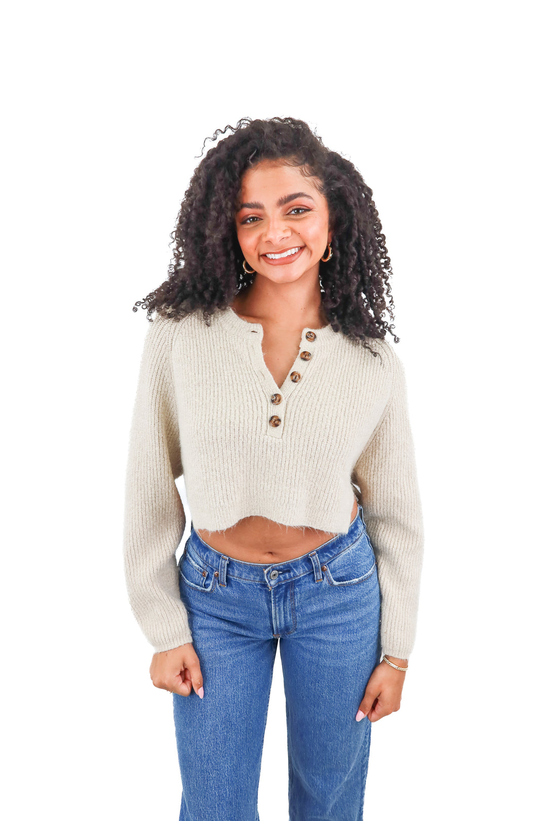 bdg oatmeal button front sweater (s; retail $59)