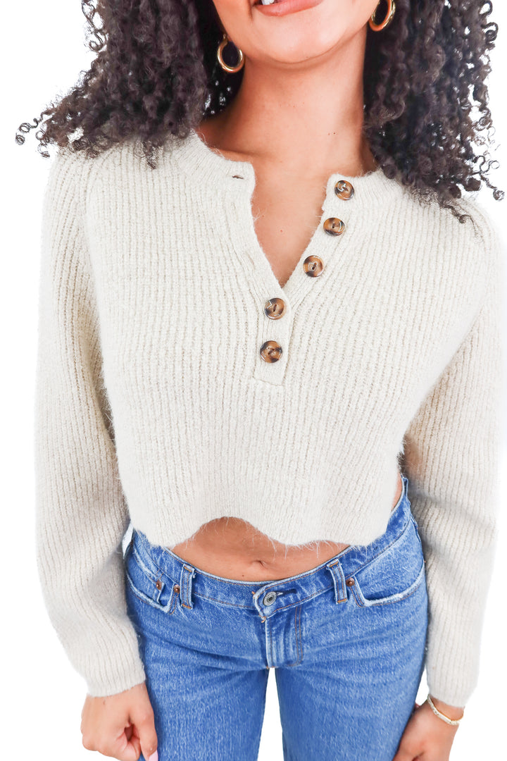 bdg oatmeal button front sweater (s; retail $59)