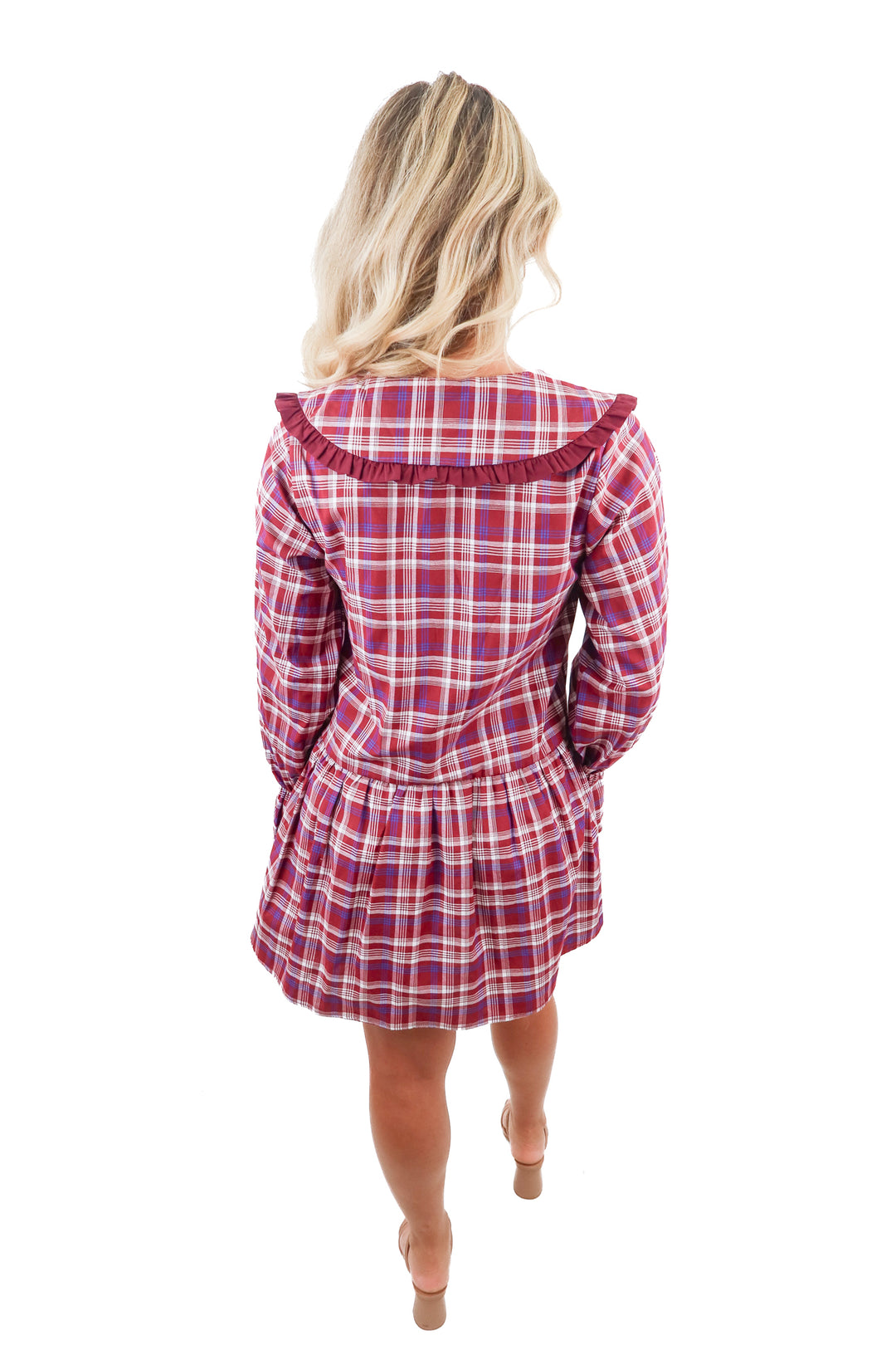 asos design purple plaid dress (4; retail $65)
