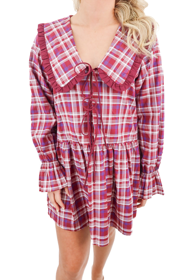 asos design purple plaid dress (4; retail $65)